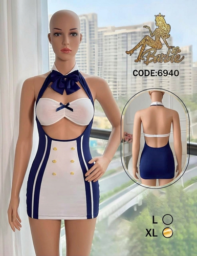 کاستوم زنانه طرح ملوانی کد 6941 (سایز L/XL)