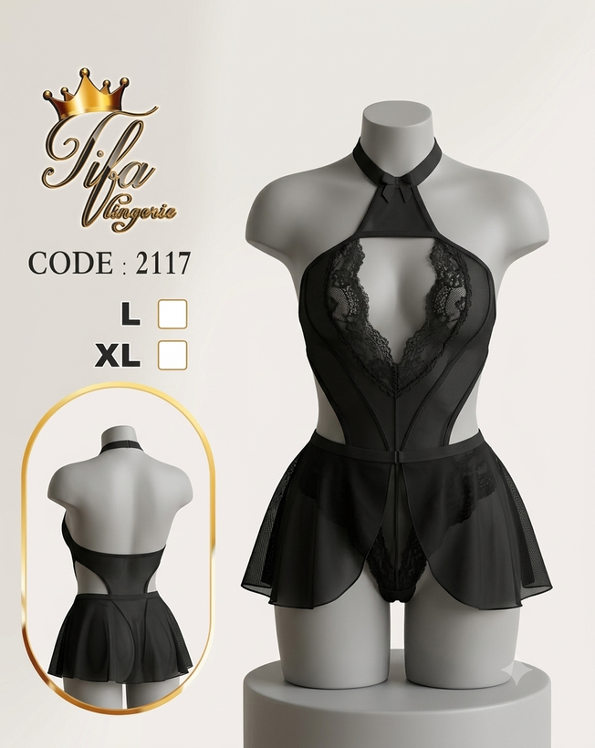 ست بادی فانتزی زنانه دامنی برند تیفا کد 2117 (سایز L و XL)