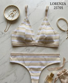 ست لباس زیر زنانه کبریتی کاپ مثلثی برند Lorenza کد 2570 (سایز L و XL)