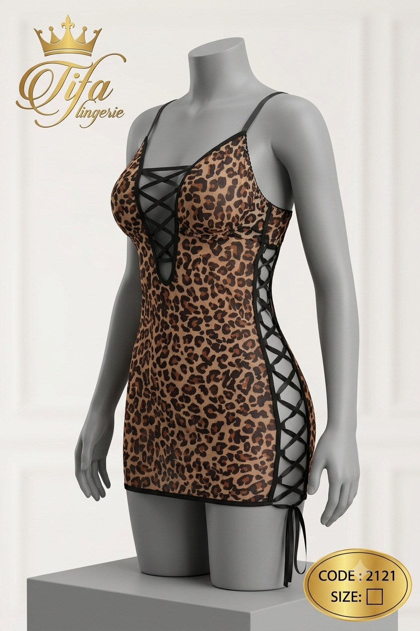 لباس خواب زنانه بیگ سایز فانتزی قزن و فنردار کد 427 (سایز 2XL و 3XL)
