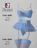 ست لباس خواب دامندار فنردار جورابدار کد 8066 (سایز L/XL)