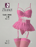 ست لباس خواب دامندار فنردار جورابدار کد 8066 (سایز L/XL)